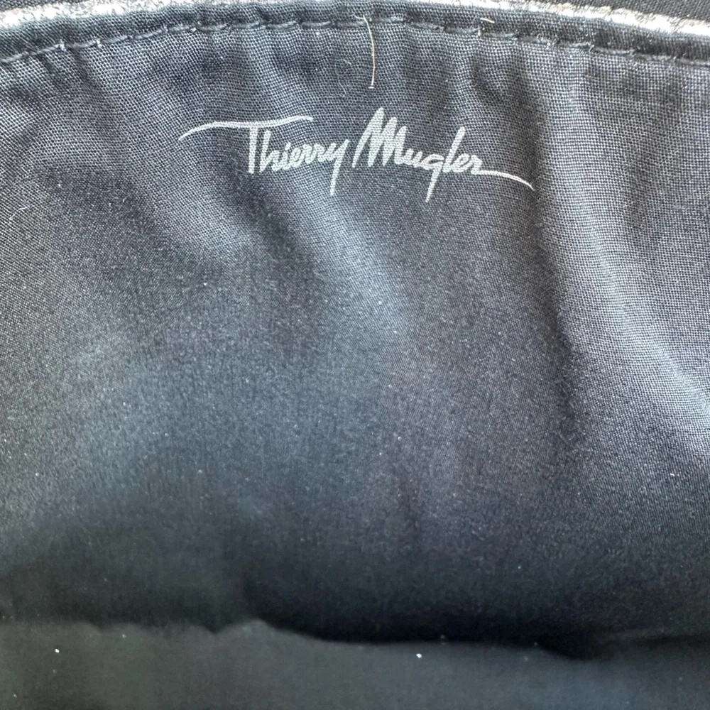Thierry Mugler Faux Leather Silver‎ Clutch, Envelope Style Elastic Closure